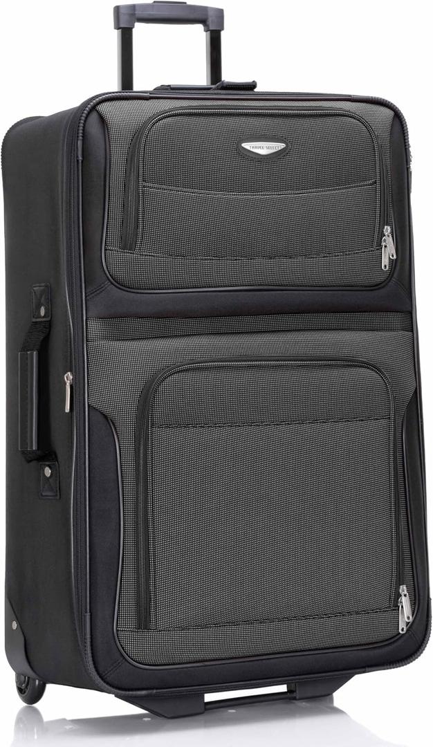 Travel Select Amsterdam Expandable Rolling Upright Luggage, Gray, Checked-Large 29-Inch