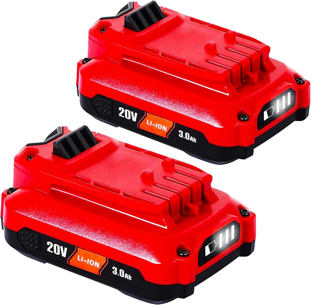 TenHutt Uprade 2 Pack 20V 3.0Ah Replacement Battery for Craftsman 20V Battery V20 Lithium ion CMCB205 CMCB204 CMCB206 CMCB202 CMCB201 20V Cordless Power Tools