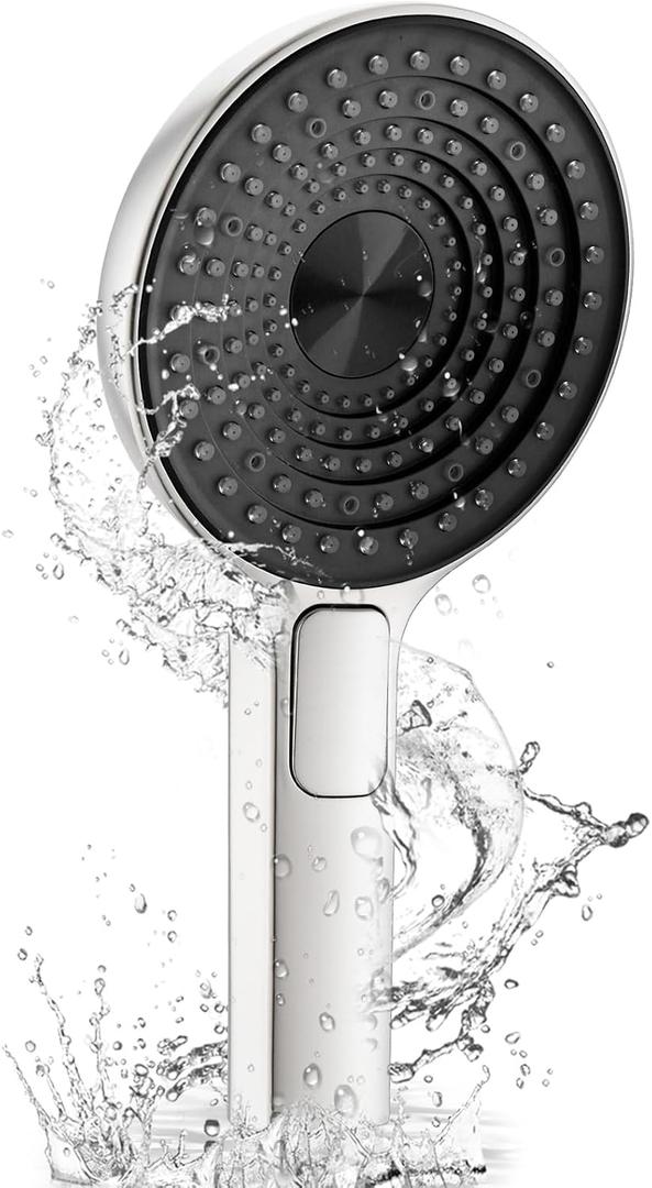 Handheld Shower Head with High-Pressure Built-In Power Jet Luxury Modern 3-Spray Bathroom Powerful Shower Heads