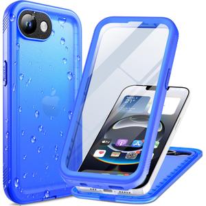 Cozycase TOP Protective Full Body Frosted Blue Case for iPhone 16e/iPhone 17e - Slim Shock Water Proof Protection Construction Builder Unbreakable Double Sided Bumper Armour Rugged Strong 16/17 e Case