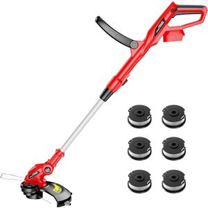 Cordless String Trimmer Compatible with Milwaukee M18 18V Battery, 12-Inch Weed Wacker Cordless, Auto Line Feed, Electric Weed Eater Battery Powered, Grass Trimmer w/ 6 Line Spools (Tool Only), 12.01-INCH