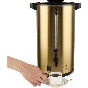 Coffee Urn, Double Wall, 12L/50cup Coffee Dispenser with Percolator, Commercial Grade Stainless Steel, Large Coffee Maker with Keep Warm Mode, Hot Water Urn for Catering Party Office Wedding