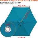 EliteShade USA 7.5FT Replacement Covers 6 Ribs Market Patio Umbrella Canopy Cover (CANOPY ONLY) (Teal)