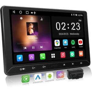 A5L 10.1 inch Android Double DIN Car Stereo, Wireless CarPlay & Android Auto, DriveChat AI, HDMI Out, IoT Control, Fast Boot, DSP 24-Band EQ, Head Unit with OBD2 Scanner, GPS Tracking