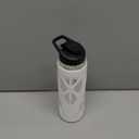 poweco 24oz Glass Water Bottle with Silicone Sleeve and Spout Lid - High Borosilicate Glass, Wide Mouth, Leakproof with Handle, BPA-Free, Perfect for Hydration on the Go (White)