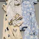 Ekouaer 2 Pack Womens Pajama Sets Long Sleeve Sleepwear Long Pants Loungewear Soft Pjs Set with Pockets (Medium, Light Blue Daisy/Apricot Butterfly)