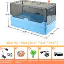 RunDuck Turtle Habitat Tank Kit Fresh Filtration, Waterplay Fun, Diverse Living, Heat Lamp, Water Pump and Convenient Water Changes in Turtle cage Tanks (Blue, XL)