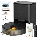 Robot Vacuum and Mop Combo,Lidar Navigation Robotic Vacuum Cleaner with 3.5L Self Emptying Station,5000Pa Vacuum Robot,180mins Runtime,No-Go&No-Mop Zones,App/Alexa/Remote Control,UR3 (Black)