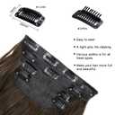 Double Weft Synthetic Hair Extension 4PCS Thick Hairpieces Clip in Long Wavy Hair Extensions Chestnut Brown 20 Inch (4pcs, 20Inch, 8/10#)