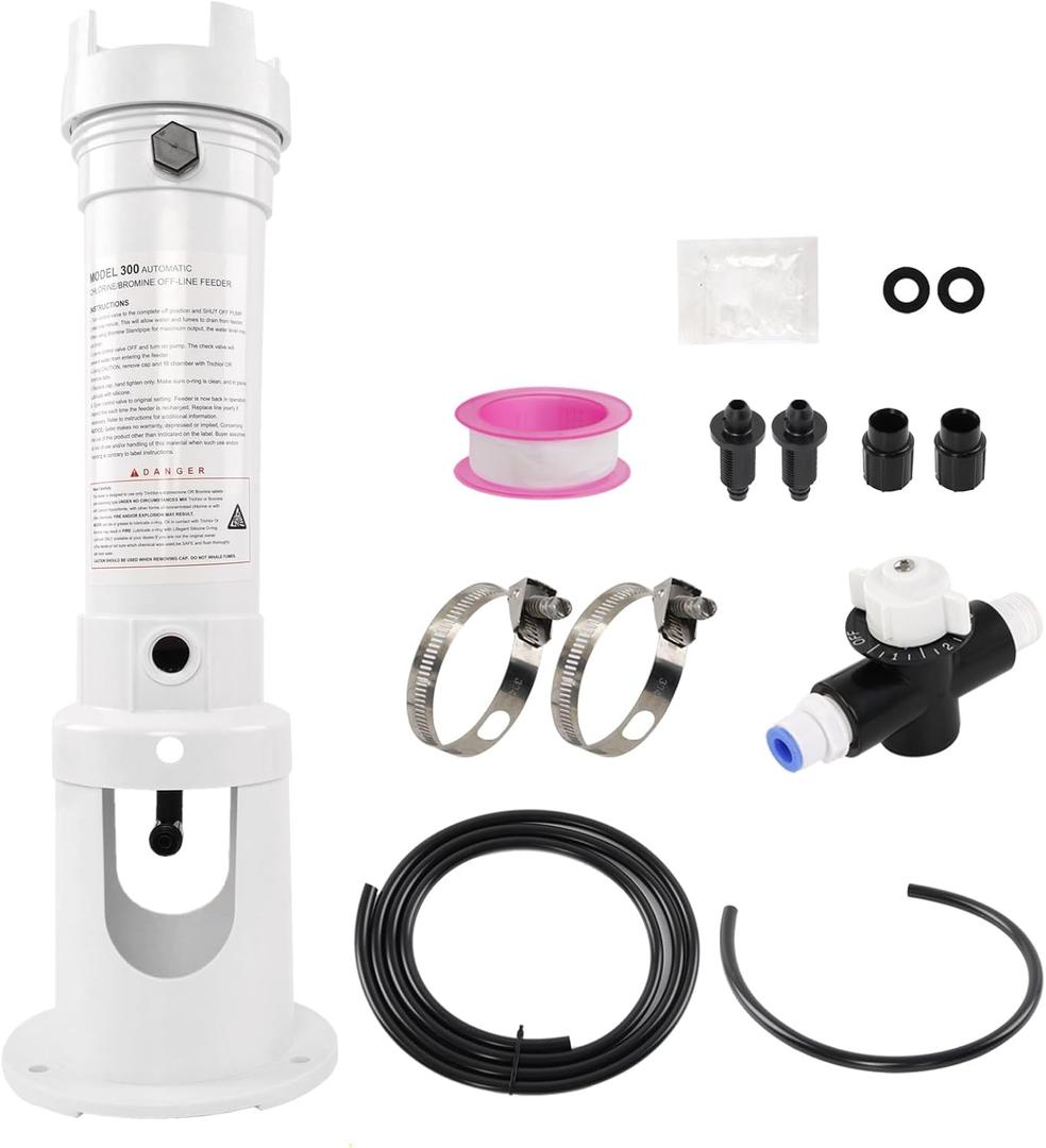 R171016 Pool Chlorinator Compatible with Pentair Rainbow 300 chlorinator, Automatic Chlorine/Bromine Offline Pool Feeder with Upgraded Control Valve and Connector Parts