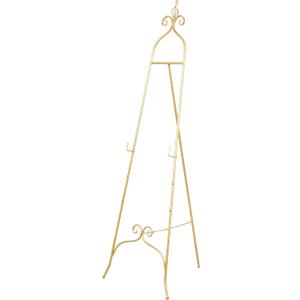 Deco 79 Metal Scroll Display Easel 3 Tier Floor Standing Easel, Display Stand 21" x 21" x 63", Gold, LARGE SIZE