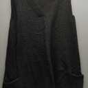 Cicy Bell Womens Oversized Sweater Vest Dress V Neck Sleeveless Fall Trendy Casual Knit Cable Mini Dresses (Small, Black)