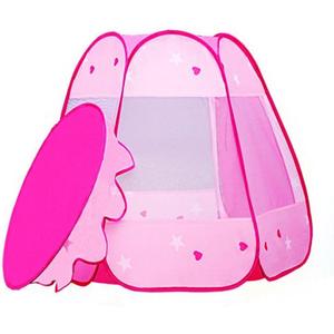 Fairy Vase Tent Princess Playhouse Pink Playpen Girls Ball Pit Kids Pop-up Hexagon Mesh Play Tent