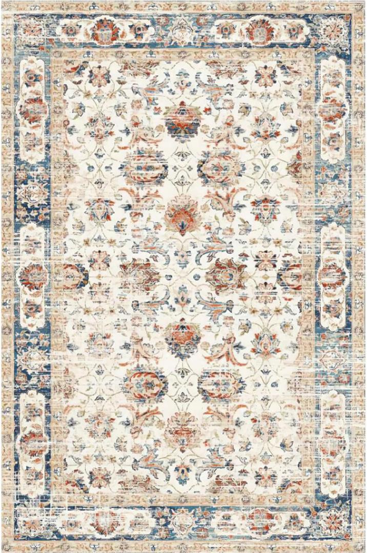 Washable 2x6 Area Rugs Non Slip 2x6 Rug Floor Carpet Distressed Printed Area Rug Soft Area Rug for Living Room Bedroom Dinning Room Kitchen Indoor (Orange, 2x6)