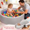 Foam Baby Ball Pit 35.4"x 11.8" for Toddlers, Soft Round Kiddie Playpen Ball Pool for Kids with Soft Memory Sponge for Babies Indoor Game(Balls not Included) Light Gray 35.4IN