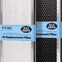 MA-40 Replacement Filter Compatible with MA-40 Air Purifiers, 3-in-1 High-Efficiency Filtration System for MA40W MA40B, H13 True HEPA with Activated Carbon Pre-Filter (2 Pcs)