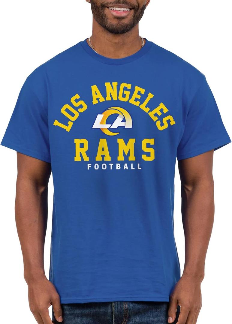 Junk Food Clothing x NFL - Unisex Adult Classic Team Logo - Officially Licensed Short Sleeve T-Shirt (Blue)