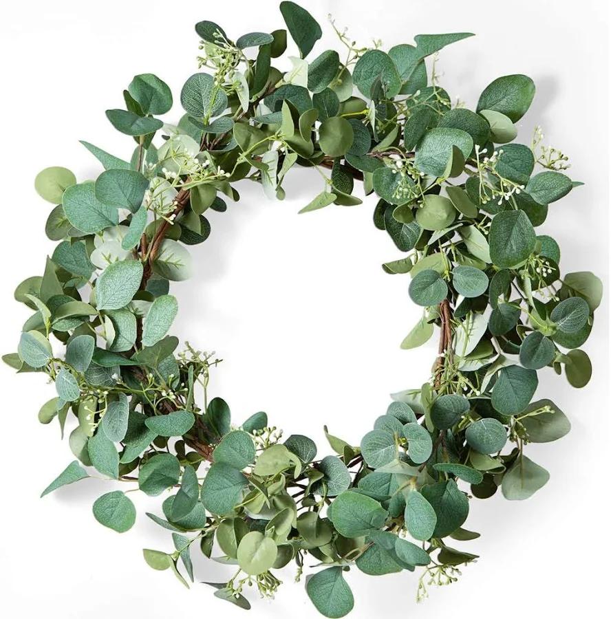 Artificial Eucalyptus Wreath Green\