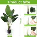 Crowye 4 Pack 4Ft Artificial Bird of Paradise Plants Faux Palm Tree with 10 Trunks Banana Leaf Artificial Plant Lifelike Leaves Fake Tree with Plastic Pot for Indoor Outdoor Home Living Room Office