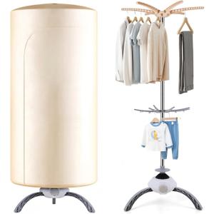Portable Clothes Dryer, 900W Fast Drying & Large Load Capacity for Laundry and Shoes - Compact Mini Dryer Machine for Travel, Apartments, RV, Dorm Beige