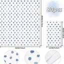 Whaline Polka Dots Guest Paper Napkins White Blue 3 Ply Disposable Napkins Dinner Hand Napkin Towel for Wedding Party Supplies Table Decor, 80Pcs