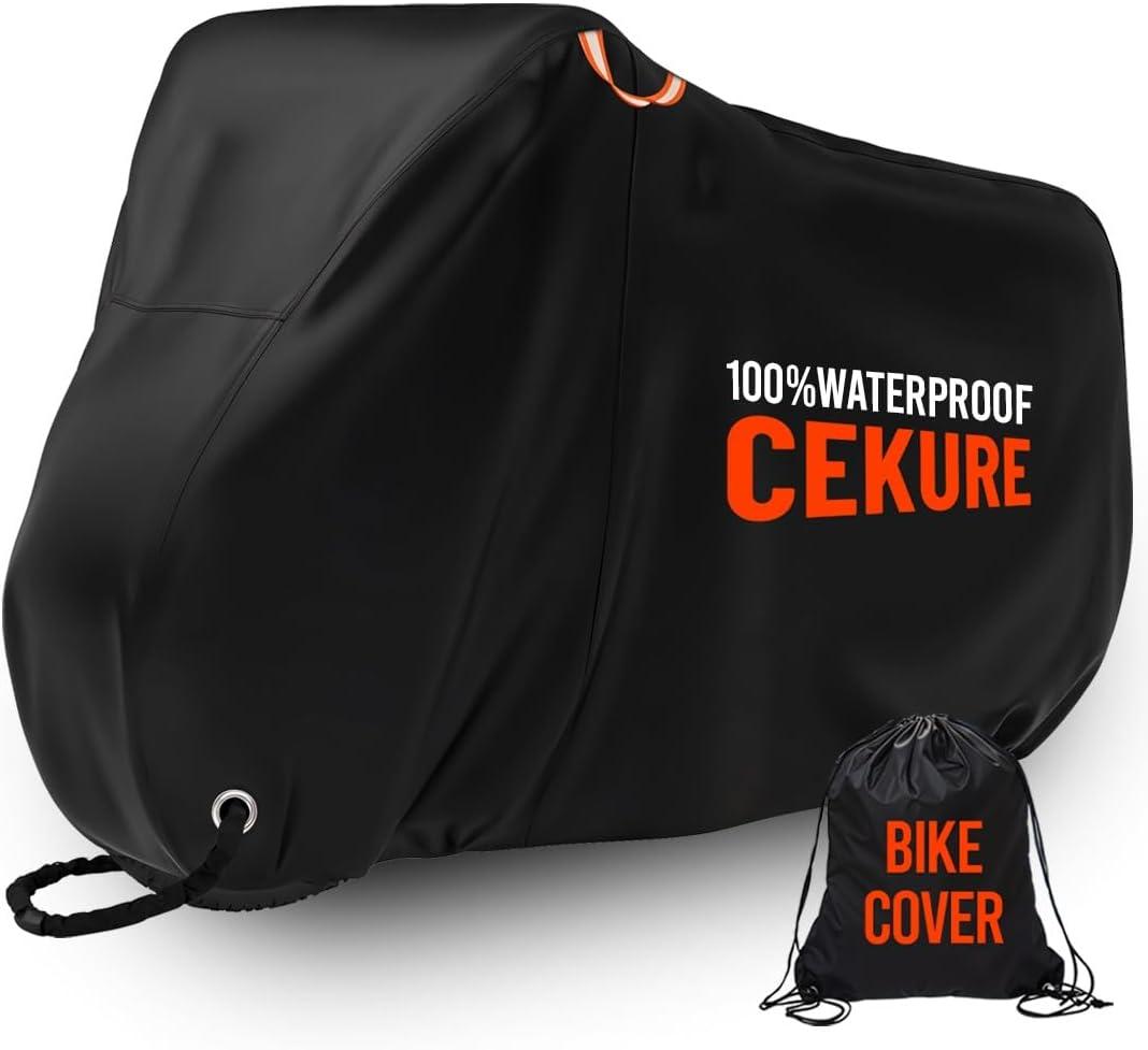 Bike Cover WaterProof Outdoor - Heavy Duty Oxford Tear Resistant and Windproof Outdoor Storage Bicycle Cover, Bike Cover for Ebikes Comes with Carry Bag (210D, 2-3 Bikes Stationary)