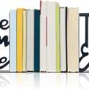 Once Upon A Time Bookends,Metal Decorative Bookends,Once Upon A Time Sign for Bookshelf, Reading Nook, Daycare, Classroom Bedroom Home Office Nursery Decor,Birthday Gift for Boys and Girls (Black)