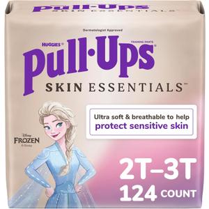 Pull-Ups Girls' Skin Essentials Potty Training Pants, Training Underwear, 2T-3T (16-34 lbs), 124 Ct (4 Packs of 31)
