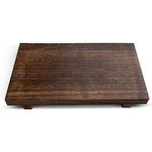 Lyfe Simple Rustic Pedestal Stand - Handmade Small Wood Tray - Soap Tray for Kitchen Sink, Bathroom (Brown, 12 x 7 x 1.5 Inch)