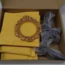 Remerry 10 Pcs Vintage Picture Frame Antique Mini Frame Small Photo Display Miniature Tiny Resin Jewelry Display 4 Inch Black Plastic Stand for Home Wedding (Gold) (Gold)