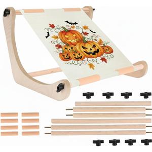 ALIMTEE Cross Stitch Stand for Lap or Table Top, Adjustable Width Embroidery Stand with 2 Sizes Rod (11.8" and 15.75") with Greater Stability