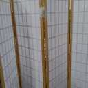 Roundhill Furniture Oriental Shoji 4 Panel Screen Room Divider, Natual