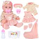 DONTNO 12 Inch Baby Doll with Clothes,Newborn Baby Doll Includes Doll Clothes,Bottles,Nipple,Diaper,Microfabric Blanket,First Baby Dolls for Toddlers 36 Months and Up