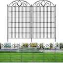 5 Panels No Dig Tall Garden Fence Panel  44" H X 11.8' L Rustproof Metal Dog Fence Outdoor for Yard, Decorative Animal Barrier Fence for Pet, Garden Border, Patio, Flower Beds| Temporary Fencing