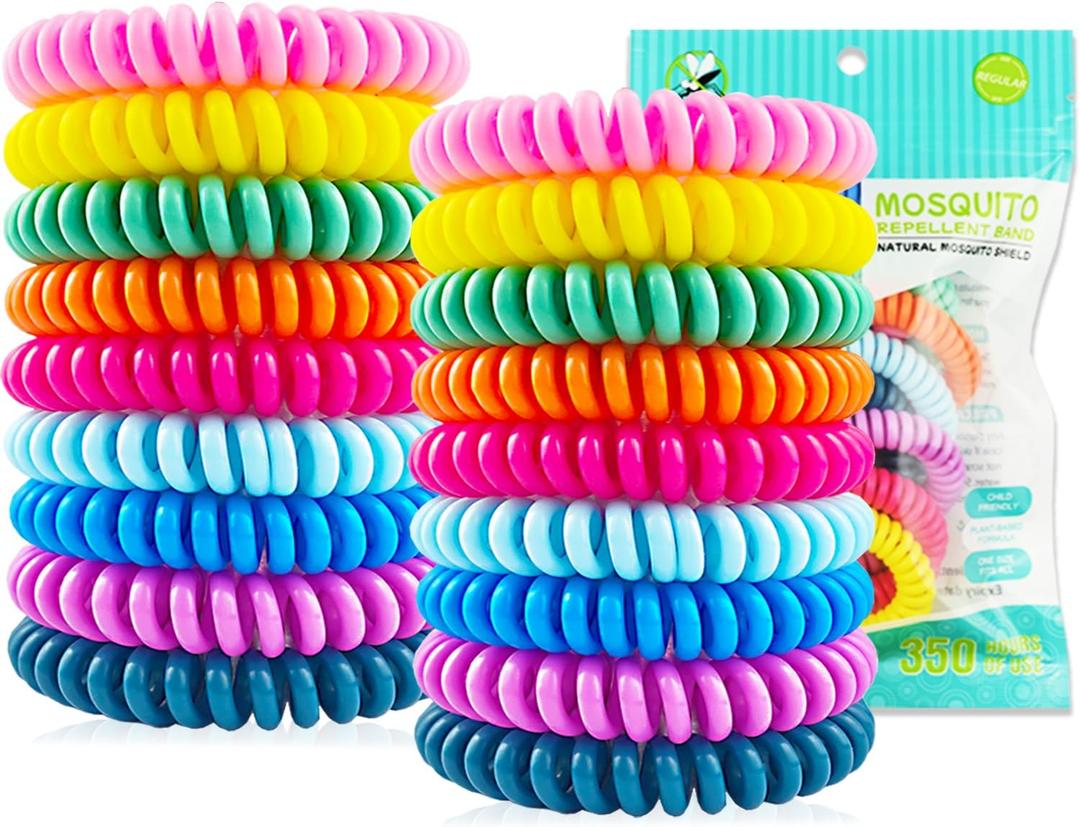 18 Pack Mosquito Repellent Bracelets with 60 Pack Mosquito Patches, DEET-Free Insect & Bug Repellent Wrist Bands for Kids & Adults Outdoor Camping Fishing Traveling