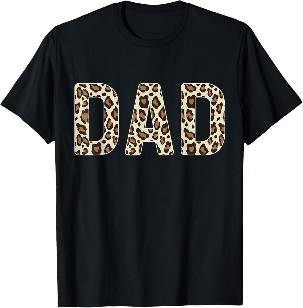 Leopard Pattern Dad Fathers Day T-Shirt