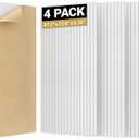 TONOR 4 Pack Large Acoustic Panels,47.2" X 23.6" X 0.35" Acoustical Wall Panel, Self-Adhesive Sound Proof Panels, Decorative Soundproof Wall Panels for Echo Absorption for Home Studio Office, White (4PCS 48" X 24" X 0.4")