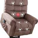 Phoenix Home Power Lift Recliner Chair for Elderly Electric Single Massage Sofa for Living Room with USB Ports, Side Pocket, Brown