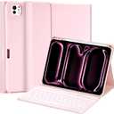 MMK iPad Pro 11 inch Case with Keyboard (2025 M5 / 2024 M4), Magnetic Wireless Detachable Keyboard, for iPad Pro 11 inch 2025/2024 with Pencil Holder - Pink