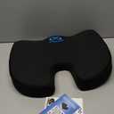 Everlasting Comfort Doctor Recommended Memory Foam Seat Cushion for Office Chairs & Car - Ergonomic Office Desk Accessories - Cushions for Tailbone Pain Relief, Sciatica (Black, Large)