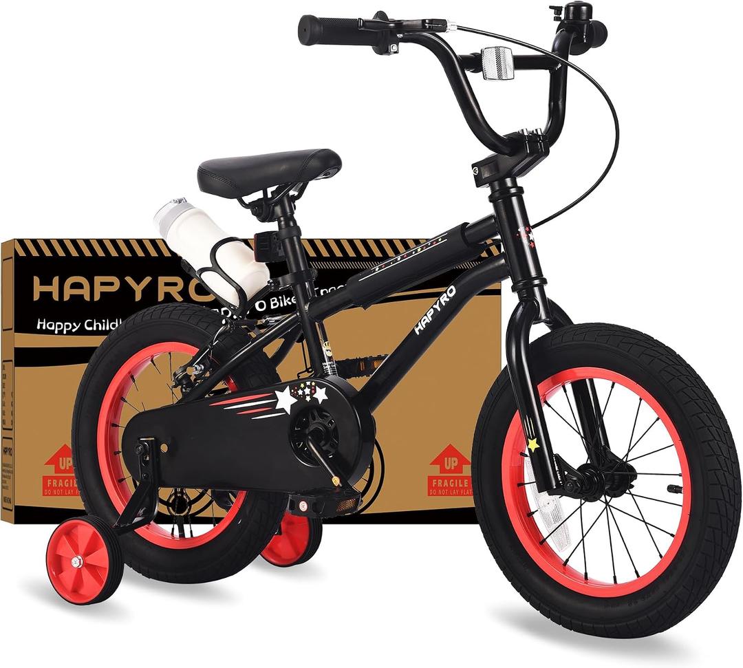 Kids BMX Bike 12 14 16 Inch for Boys Girls, Children's Bicycle with Training Wheels, Adjustable Seat and Steel Frame for Ages 2-7, Bicicleta para Niños, Multiple Colors
