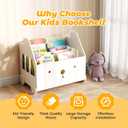 Wooden Kids Bookshelf Bookcase, Toddler Montessori Bookshelf, Nursery Book Shelves with 4 Adjustable Dividers, Book Shelf for Kids Rooms, Nursery, Bedroom, Classroom and Playroom Storage