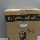 Mayjoy Bamboo Lap Desk with Storage, Cover Removable Lap Desk for Lap, Computer Laptop Stand on Lap, Work on Bed or Couch, Write or Draw on Your Lap (Black Wave)