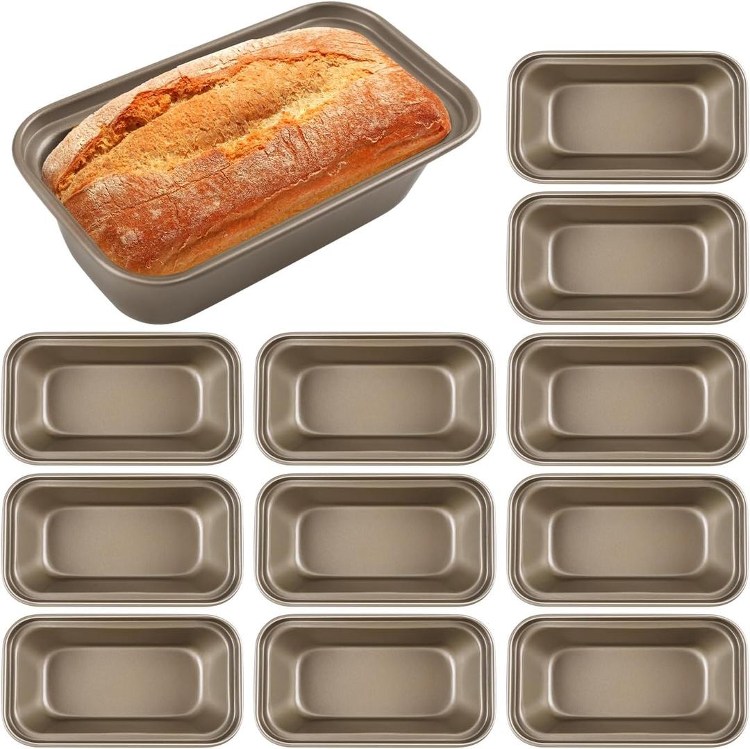 12 Pieces Mini Loaf Pans for Baking Bread Nonstick Carbon Steel Baking Bread Pan Baking Bread Tins Meatloaf Pan for Home Oven Baking 6.1 x 3.5 x 1.7 Inches