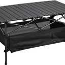 Lightweight Aluminum Folding Camping Table (37.13 x 21.57 x 19.69), Portable Roll-Up Design for Outdoor, Camping, Beach, BBQ, Patio, and Picnic, Durable & Waterproof with Carrying Bag (Medium)