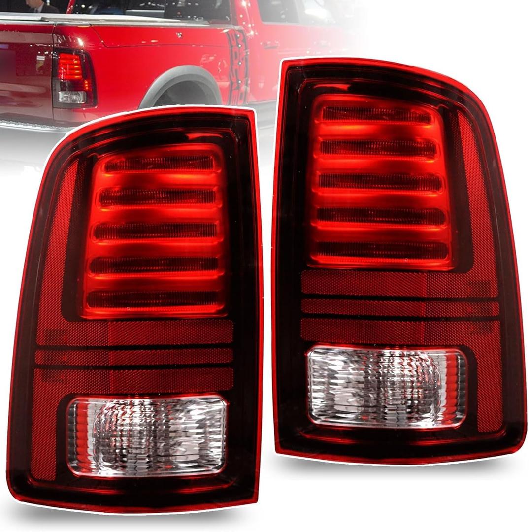 LED Tail Lights Compatible With 2013-2018 Dodge Ram 1500 2500 3500 Driver and Passenger Side Taillights Replace 68093081AB, 68093081AC, CH2800202