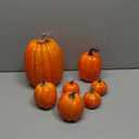 Thanksgiving Pumpkin Fall Decorations 7 PCS Large Small Orange Foam Plastic Fake Pumpkin Decorations, Artificial Pumpkins Harvest Faux Foam Pumpkins for Fall Autumn Outdoor Decorations (Orange)