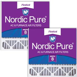 Nordic Pure 20x20x5 (Actual Size: 19 5/8 x 19 7/8 x 4 3/8) Honeywell/Lennox Replacement MERV 8 Air Filters 2 Pack