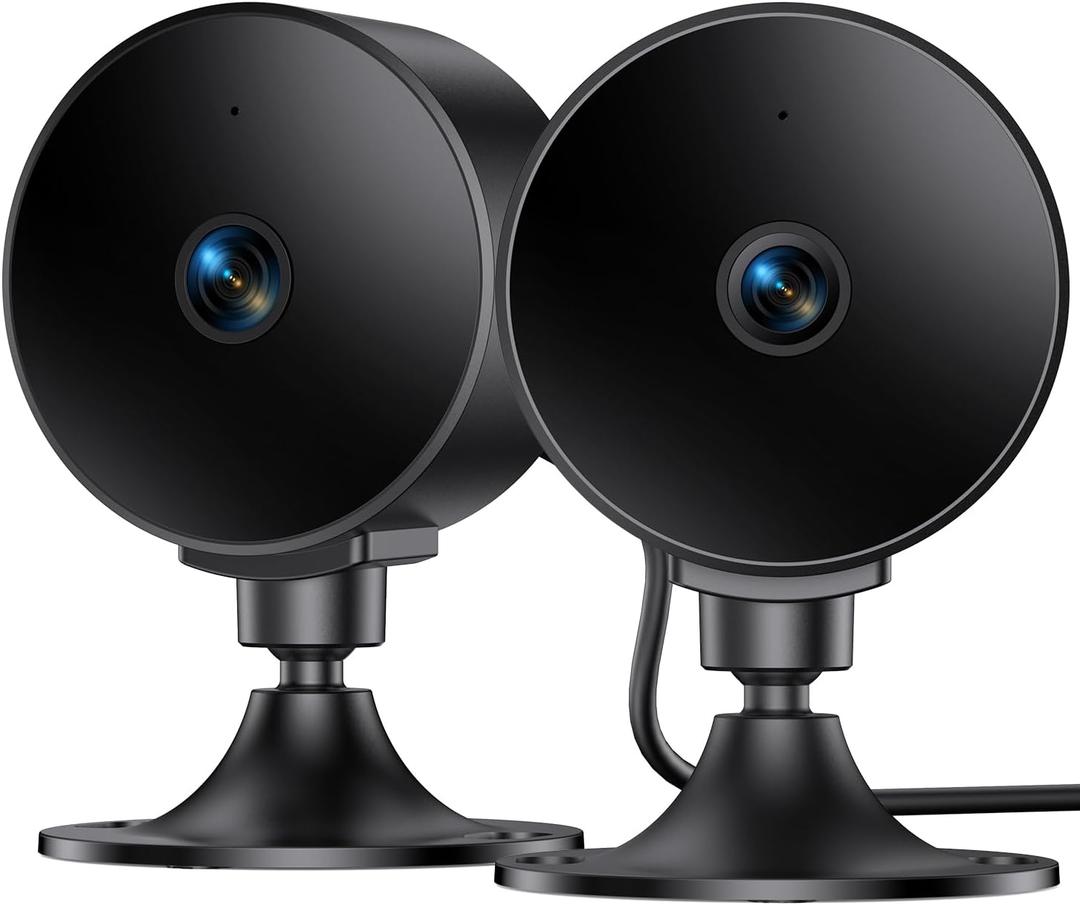 Security Camera Indoor 2K/3MP, Pet & Baby Monitor WiFi Camera with Motion & Sound Detection, Real-Time Alert, Two-Way Audio, Works with Alexa & Google Assistant, Supports 256G SD&Cloud, 2.4GHz (Black)