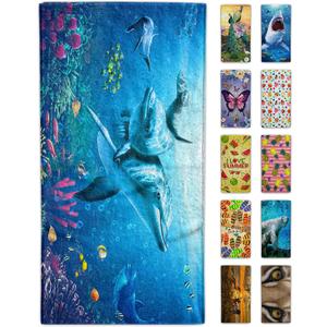 Dolphin Beach Towel 30" x 60" Microfiber Sand Free Quick Dry Travel for Adults Teen Children (Dolphin)